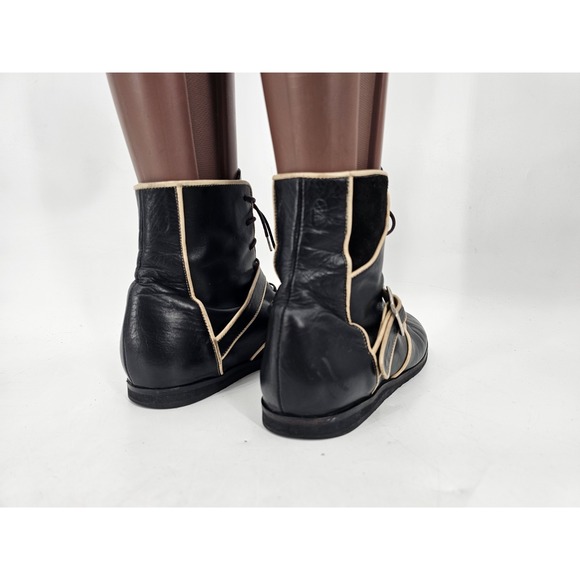 JOHN FLUEVOG "IN THE MONEY" BLACK BOOTS BOOTEES WITH BUCKLES STRAPS Size 7 - Picture 8 of 16